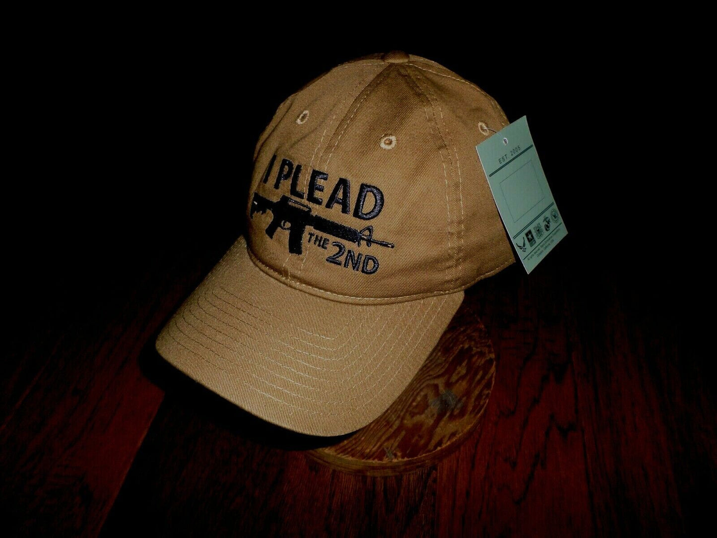 I Plead The 2nd Amendment Hat Embroidered  Polo Baseball Cap Relaxed Fit coyote