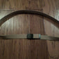 US MILITARY GRADE KHAKI WEB BELT WITH BLACK BUCKLE 54 INCHES USA MADE HEAVY WEB