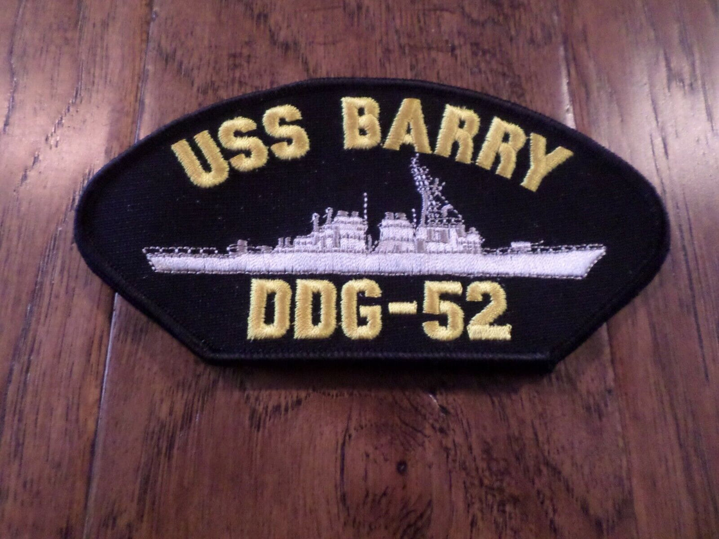 U.S NAVY SHIP HAT PATCH USS BARRY DDG-52 SHIP PATCH HEAT TRANSFER