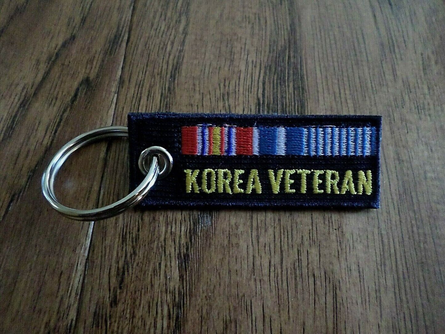 U.S MILITARY KOREA WAR VETERAN KEY CHAIN EMBROIDERED ON BOTH SIDES