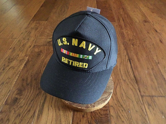 U.S NAVY VIETNAM VETERAN RETIRED HAT U.S MILITARY OFFICIAL BALL CAP U.S.A MADE