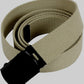 US MILITARY GRADE KHAKI WEB BELT WITH BLACK BUCKLE 54 INCHES USA MADE HEAVY WEB