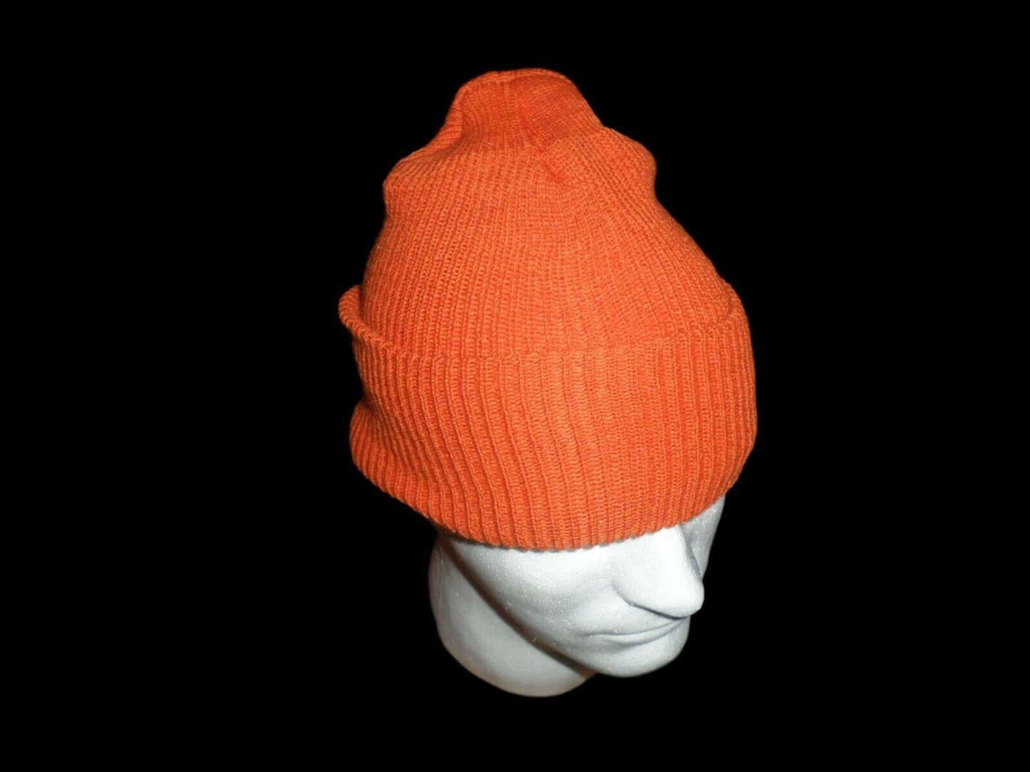 NEW WATCH CAP BLAZE ORANGE ACRYLIC 2 PLY KNIT U.S.A MADE BEANIE