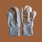 SWISS MILITARY WOOL MITTENS ARMY COLD WEATHER LEATHER PALMS SURPLUS