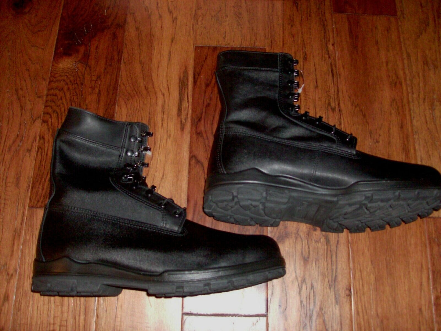 NEW U.S MILITARY STEEL TOE BLACK LEATHER COMBAT BOOTS BATES SIZE 15 MEDIUM WIDTH