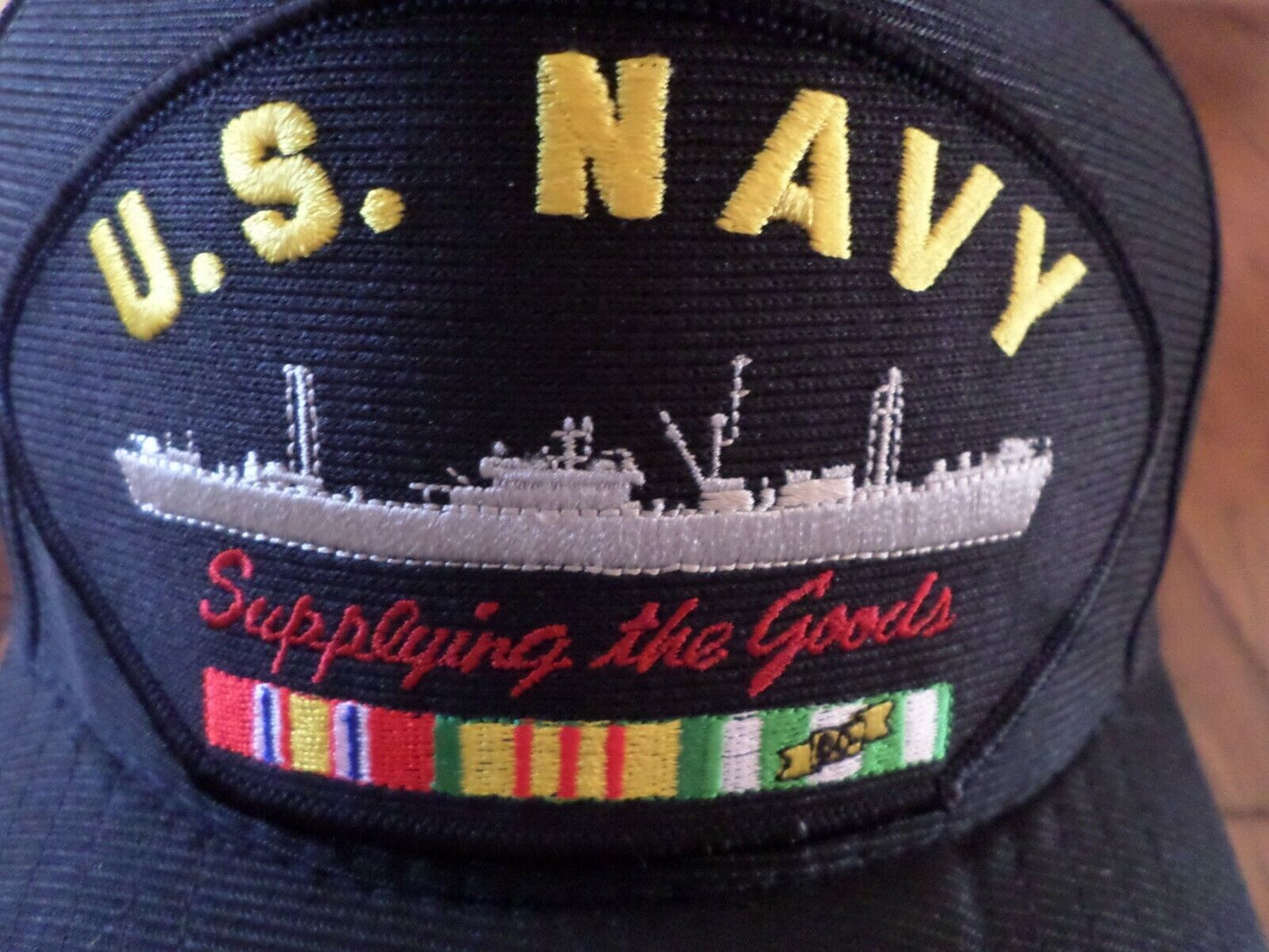 U.S NAVY VIETNAM SUPPLY SHIP HAT SUPPLYING THE GOODS MILITARY BALL CAP U.S MADE