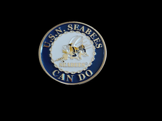 UNITED STATES MILITARY NAVY SEABEES CAN DO CHALLENGE COIN NEW IN PACKAGE