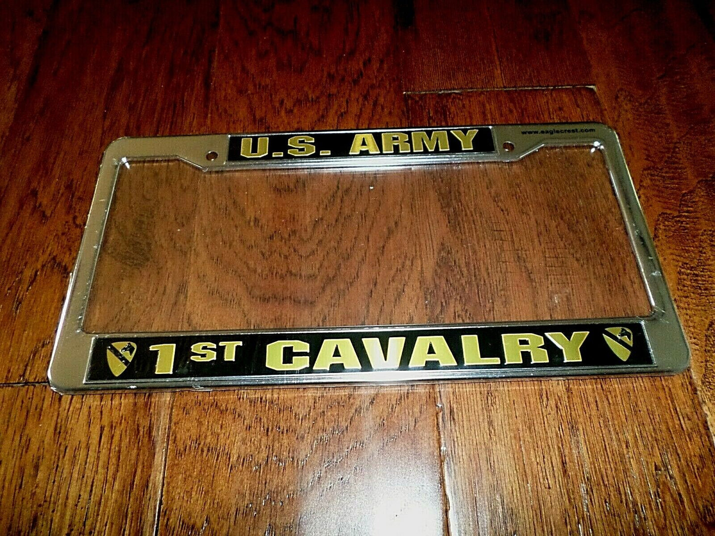 U.S  ARMY 1st CAVALRY METAL LICENSE PLATE FRAME 3D RAISED LETTERS U.S.A MADE