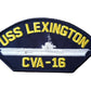 USS LEXINGTON CVA-16 U.S NAVY CARRIER SHIP HAT PATCH U.S.A MADE HEAT TRANSFER