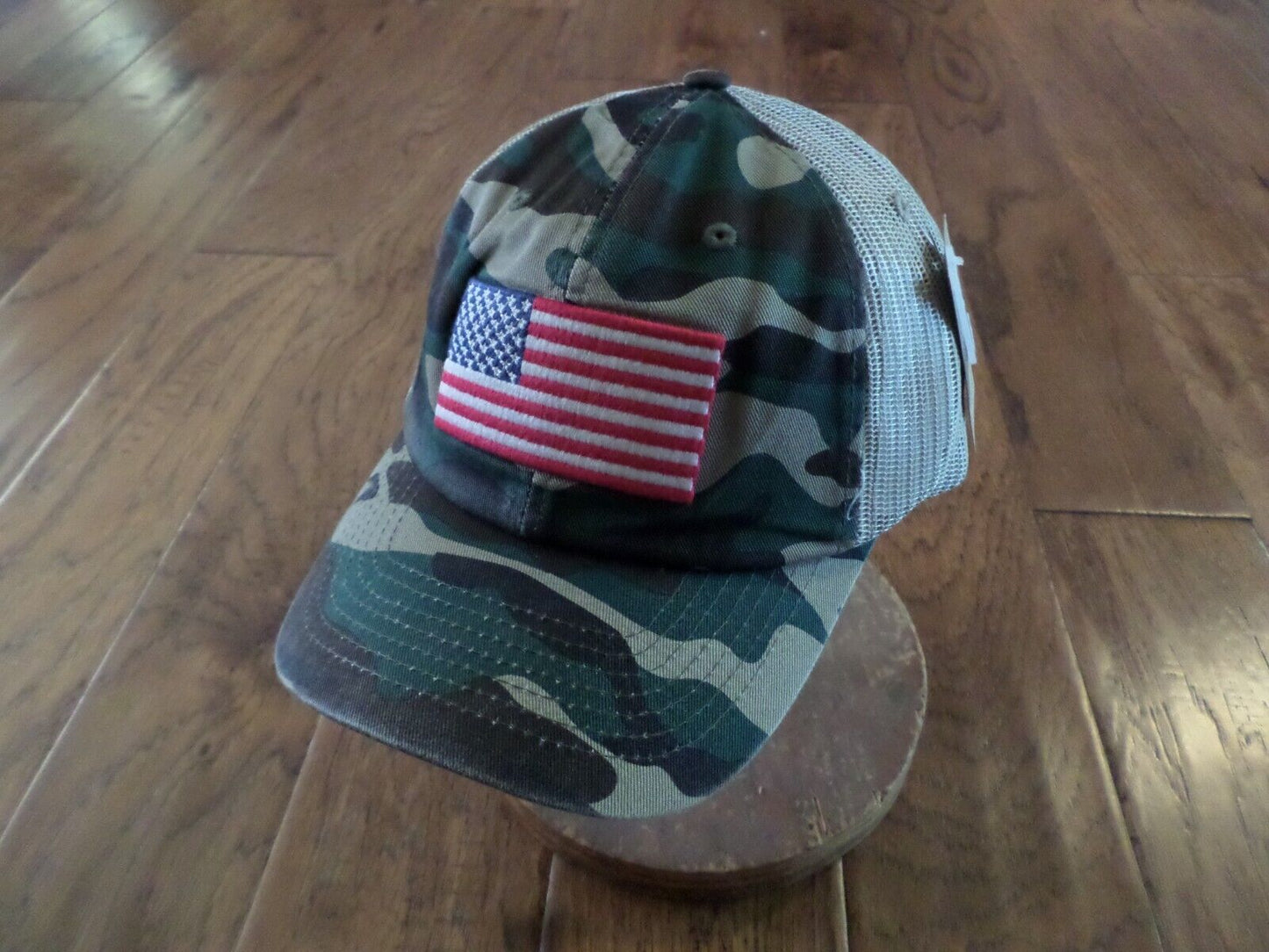 U.S American Flag Hat Cap Cotton Mesh Back Woodland Camouflage Baseball Cap