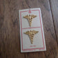 U.S MILITARY WWII MEDICAL CORPS COLLAR INSIGNIA NEW ON CARDS