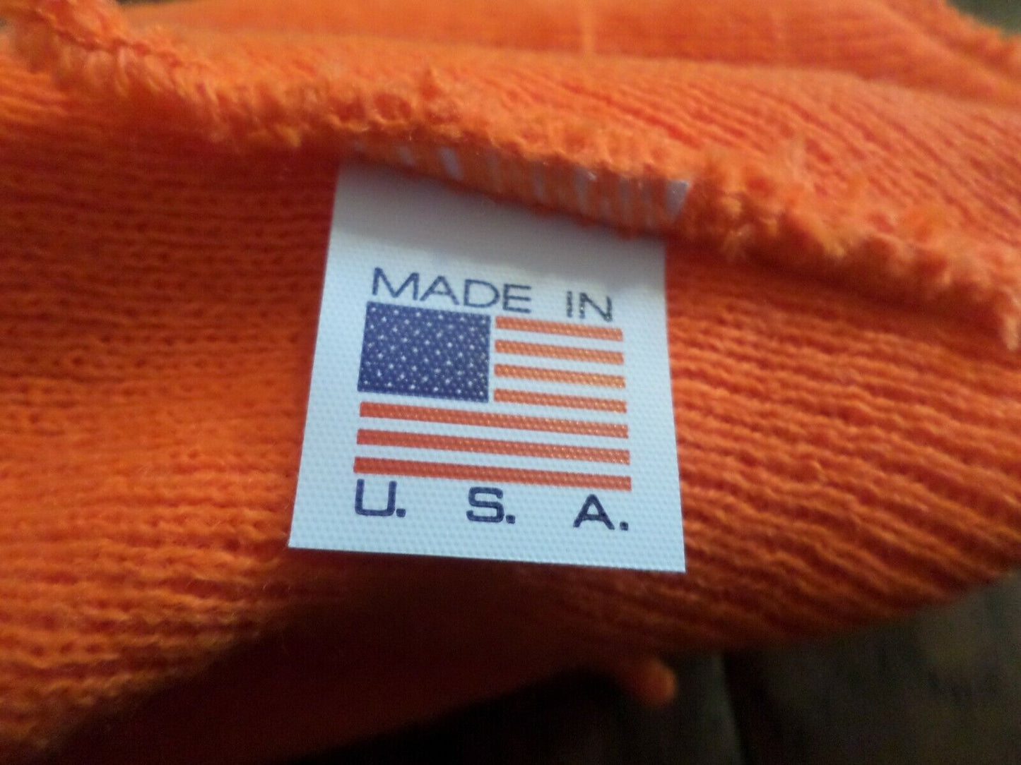 NEW WATCH CAP BLAZE ORANGE ACRYLIC 2 PLY KNIT U.S.A MADE BEANIE