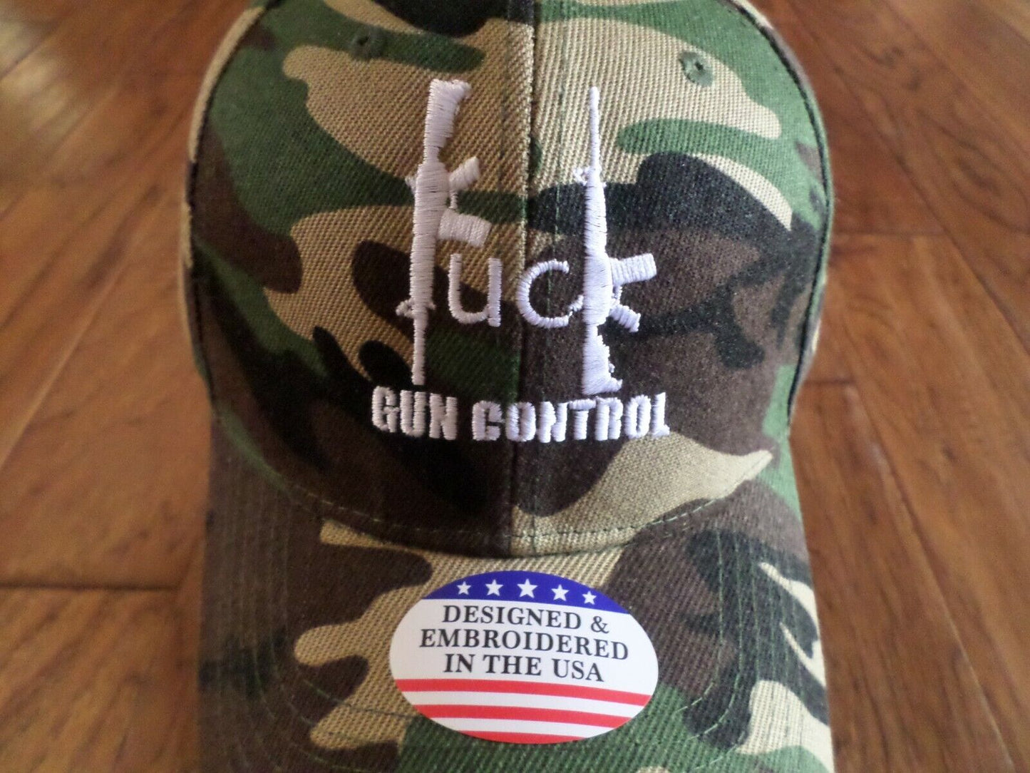 2nd AMENDMENT HAT F**K GUN CONTROL CAP EMBROIDERED CAMOUFLAGE