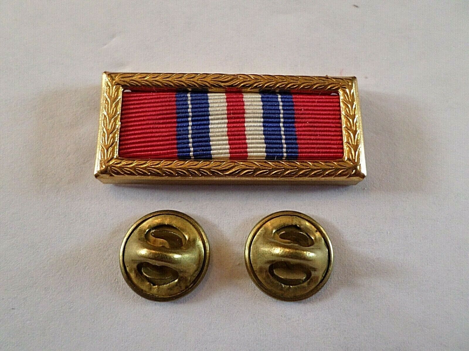 ARMY VALOROUS UNIT AWARD RIBBON WITH BRASS RIBBON HOLDER U.S MILITARY ...