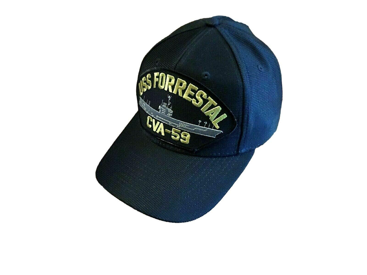 USS FORRESTAL CVA - 59 U.S NAVY SHIP HAT OFFICIAL MILITARY BALL CAP U.S.A MADE