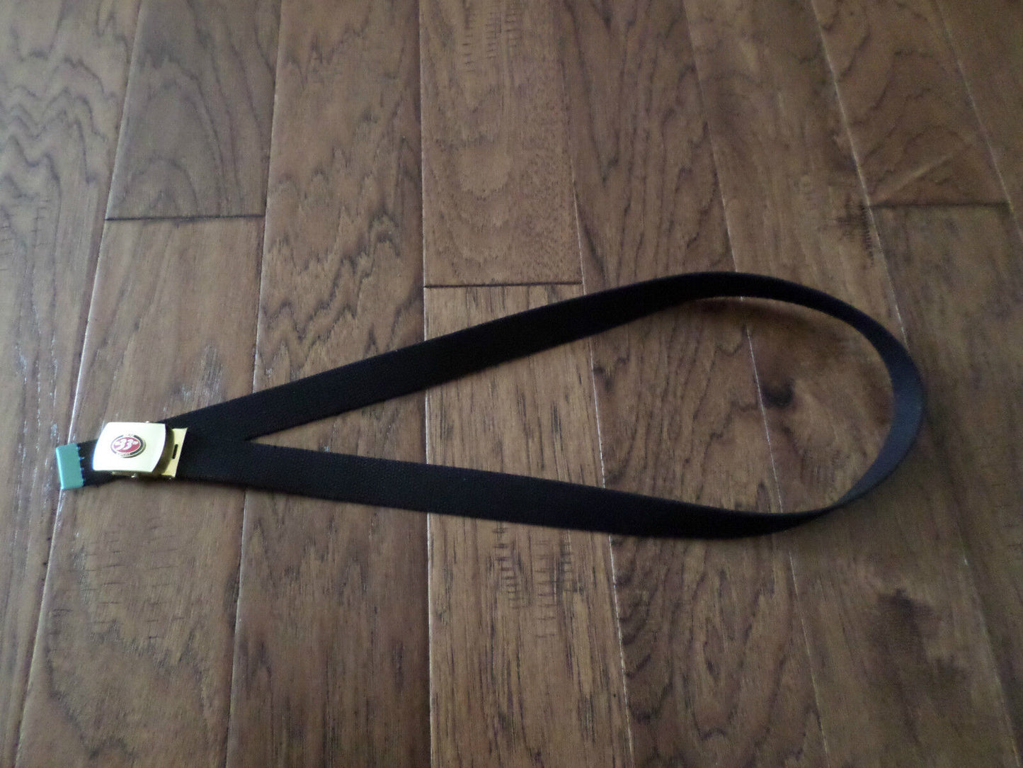 U.S MILITARY BLACK WEB BELT WITH BIERE 33 EXPORT BRASS BUCKLE U.S.A MADE