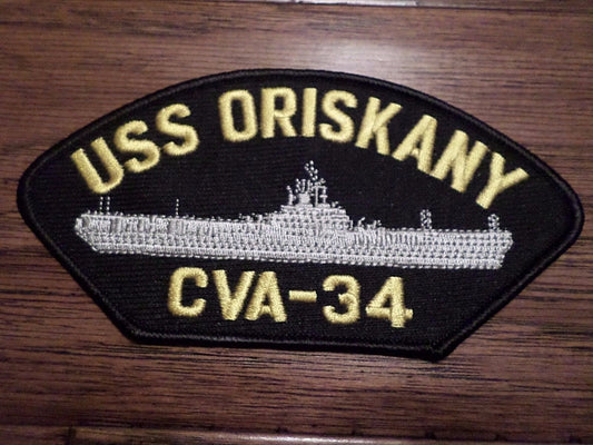 USS ORISKANY CVA-34 U.S NAVY CARRIER SHIP HAT PATCH U.S.A MADE HEAT TRANSFER