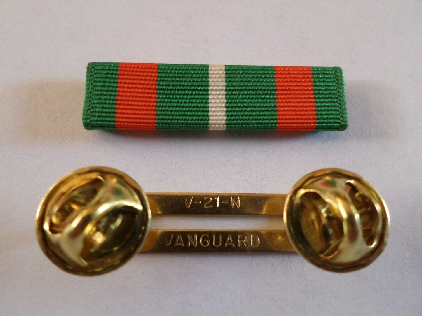 COAST GUARD ACHIEVEMENT RIBBON WITH BRASS RIBBON HOLDER MILITARY ISSUE VETERAN