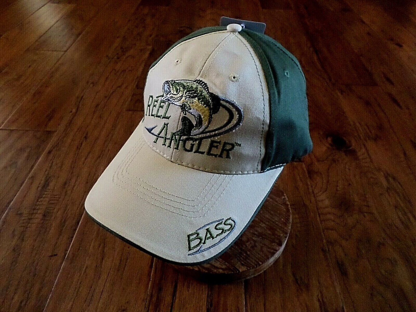 REEL ANGLER BASS FISHER 6 PANEL CAP EMBROIDERED FISHING HAT