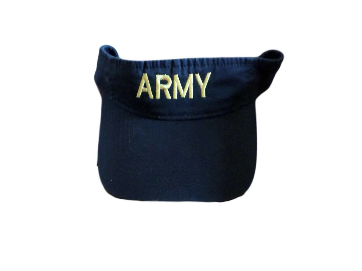 U.S  ARMY SUN VISOR CAP BLACK HAT WITH EMBROIDERED YELLOW ARMY