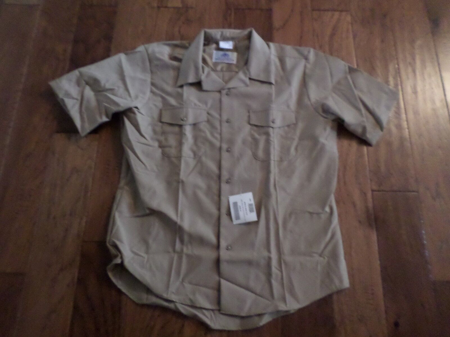 NEW U.S MILITARY NAVY MARINE CORPS SHORT SLEEVE KHAKI DRESS SHIRT 17 1/2 US MADE