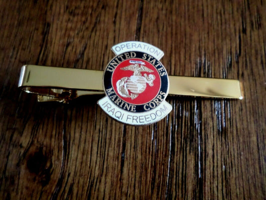 U.S MILITARY MARINE CORPS IRAQI FREEDOM TIE BAR TIE TAC CLIP ON TYPE USA MADE