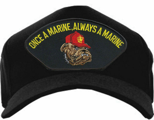 U.S MARINE CORPS ONCE A MARINE ALWAYS A MARINE HAT BULL DOG OFFICIAL USMC CAP