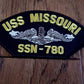 U.S NAVY SHIP HAT PATCH.USS MISSOURI SSN-780 NAVY SUBMARINE PATCH