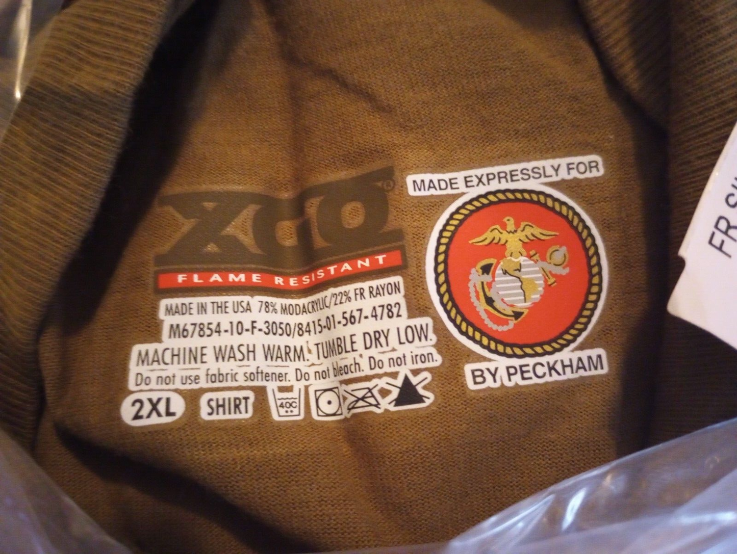 MILITARY ISSUE MARINE CORPS FROG COMBAT SHIRT BASE LAYER XGO PECKHAM NEW XXL