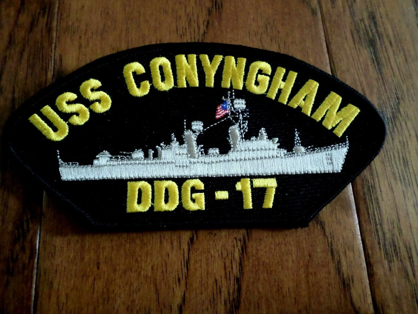 U.S NAVY SHIP HAT PATCH USS CONYNGHAM DDG-17 SHIP PATCH U.S.A MADE HEAT TRANSFER