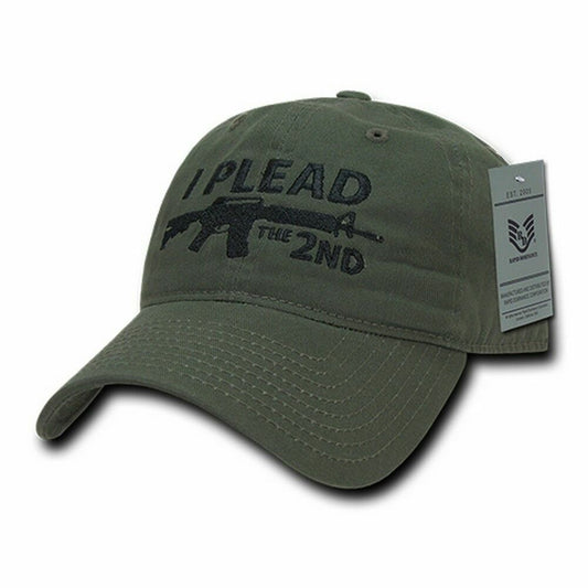 I Plead The 2nd Amendment Hat Embroidered Polo green Baseball Cap Relaxed Fit