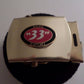 U.S MILITARY BLACK WEB BELT WITH BIERE 33 EXPORT BRASS BUCKLE U.S.A MADE