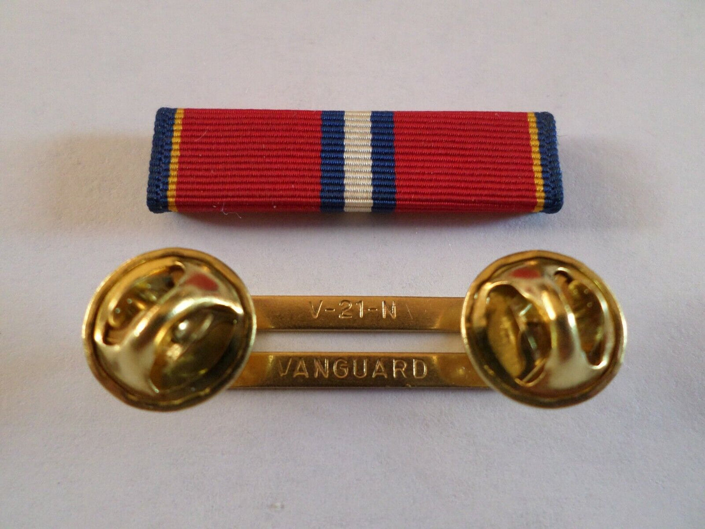 COAST GUARD RESERVE GOOD CONDUCT RIBBON WITH BRASS RIBBON HOLDER VETERAN