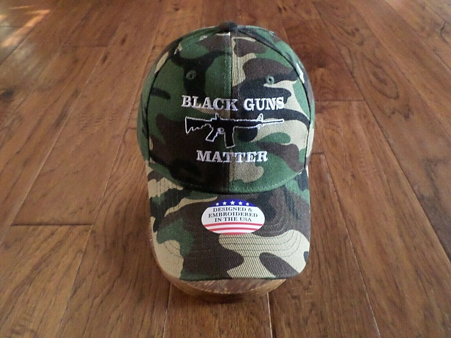 BLACK GUNS MATTER 6 PANEL CAP EMBROIDERED HAT CAMOUFLAGE 2nd AMENDMENT