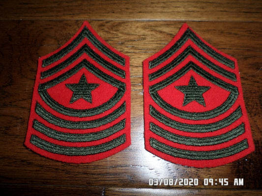 MARINE CORPS SERGEANT MAJOR PATCHES ALPHA SERVICE FEMALE DRESS UNIFORM CHEVRON