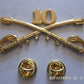 10th CAVALRY SWORDS SABERS  MILITARY HAT PIN REGIMENT BADGE BUFFALO SOLDIERS