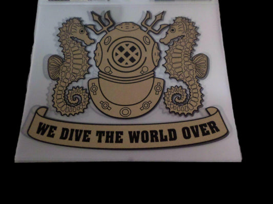 U.S MILITARY NAVY SEA DIVER HELMET WINDOW DECAL STICKER 5.25" X 4.25" INCHES