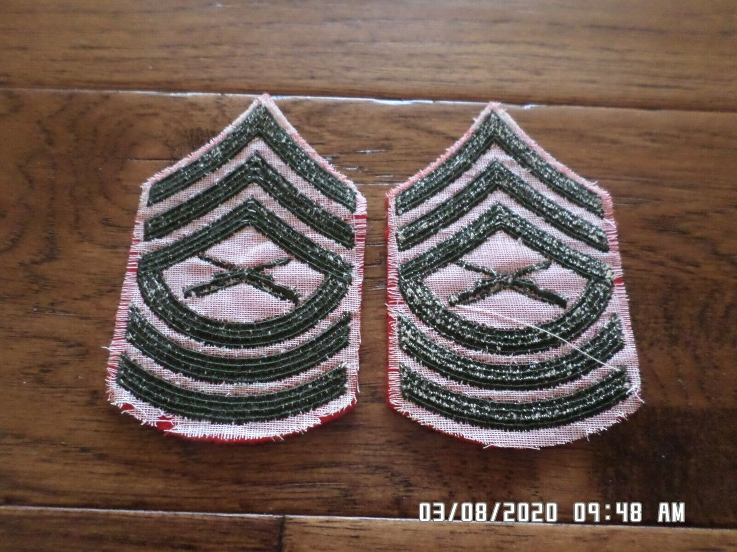 MARINE CORPS MASTER SERGEANT PATCHES SERVICE FEMALE DRESS UNIFORM CHEVRON