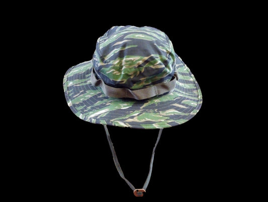 U.S MILITARY STYLE BOONIE HAT TIGER STRIPE CAMOUFLAGE VIETNAM REPRODUCTION 7 1/2