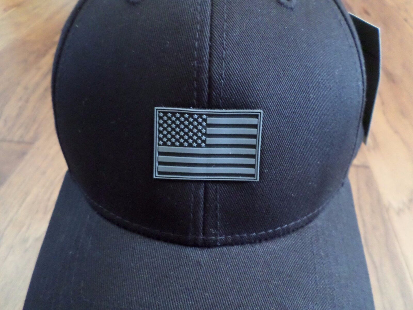 New U.S American Flag Hat Black Rubber Stamp Flag Baseball Cap United States