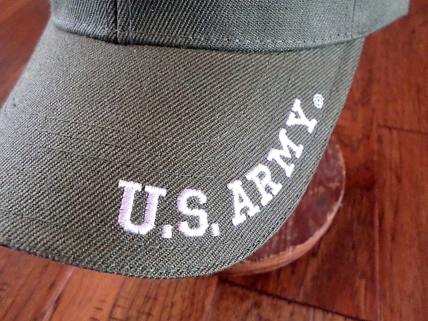 U.S ARMY OLIVE HAT CAP 3D ARMY ON FRONT ARMY EMBROIDERED ON BILL AND BACK