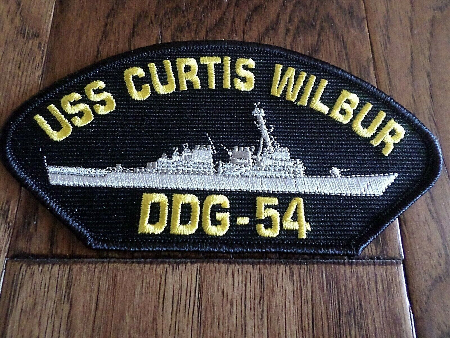 U.S NAVY SHIP HAT PATCH USS CURTIS WILBUR DDG-54 SHIP PATCH HEAT TRANSFER