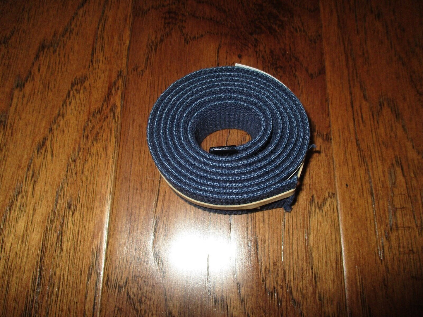 MILITARY ISSUE BLUE WEB BELT BLACK TIP NAVY OR AIR FORCE TROUSER BELT USA MADE