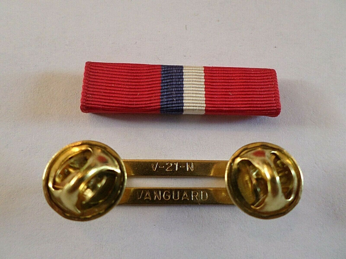 PHILIPPINE LIBERATION RIBBON WITH BRASS RIBBON HOLDER U.S MILITARY VETERAN