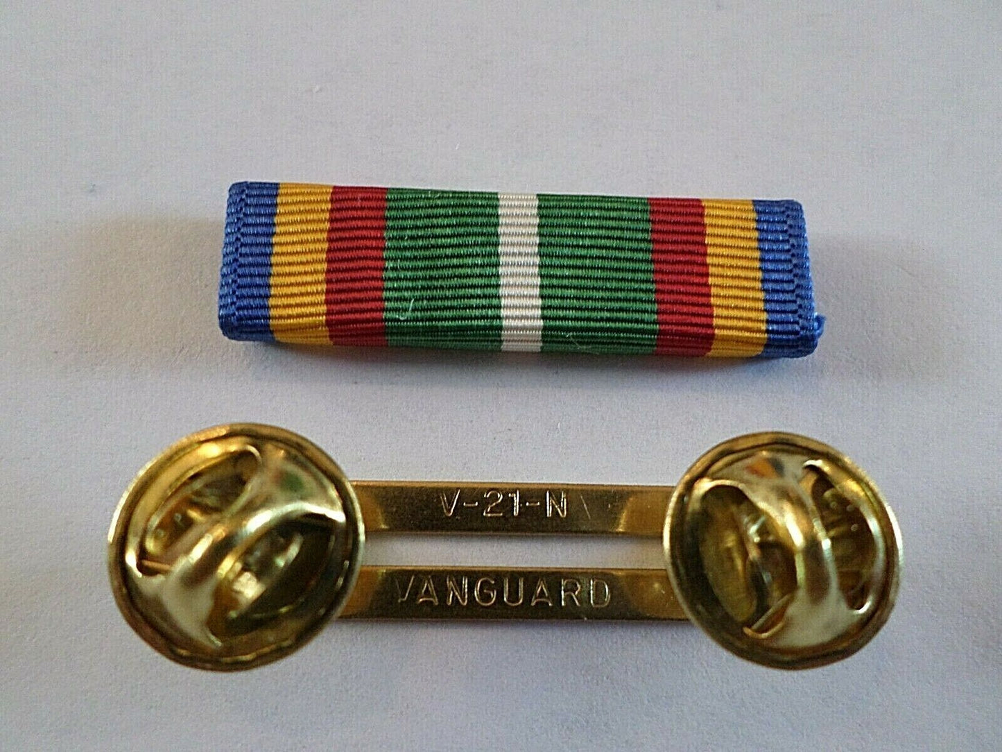 COAST GUARD UNIT COMMENDATION RIBBON WITH BRASS RIBBON HOLDER VETERAN