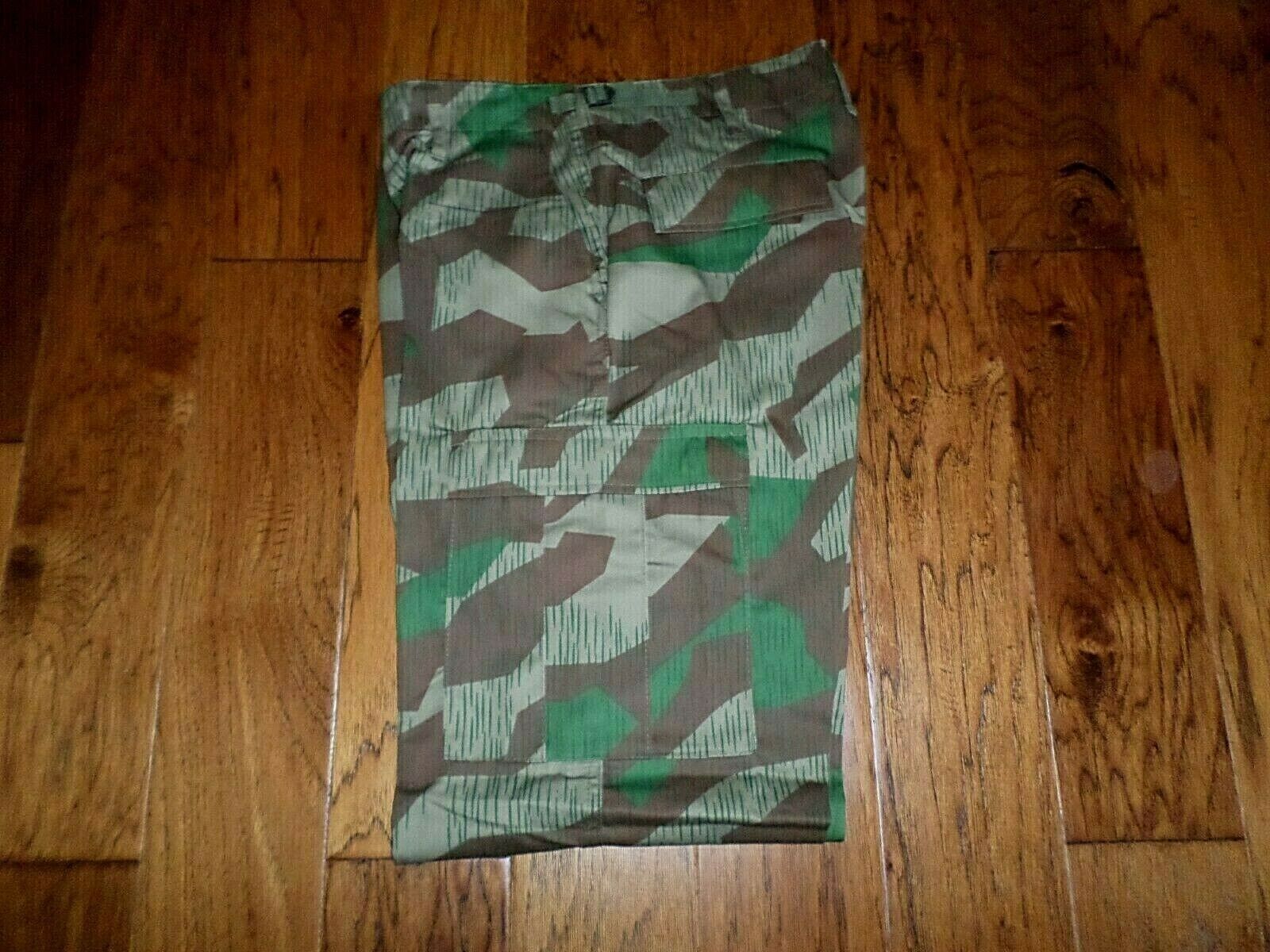 GERMAN SPLINTER CAMOUFLAGE PANTS MILITARY BDU CARGO 6 POCKET FATIGUE T ...