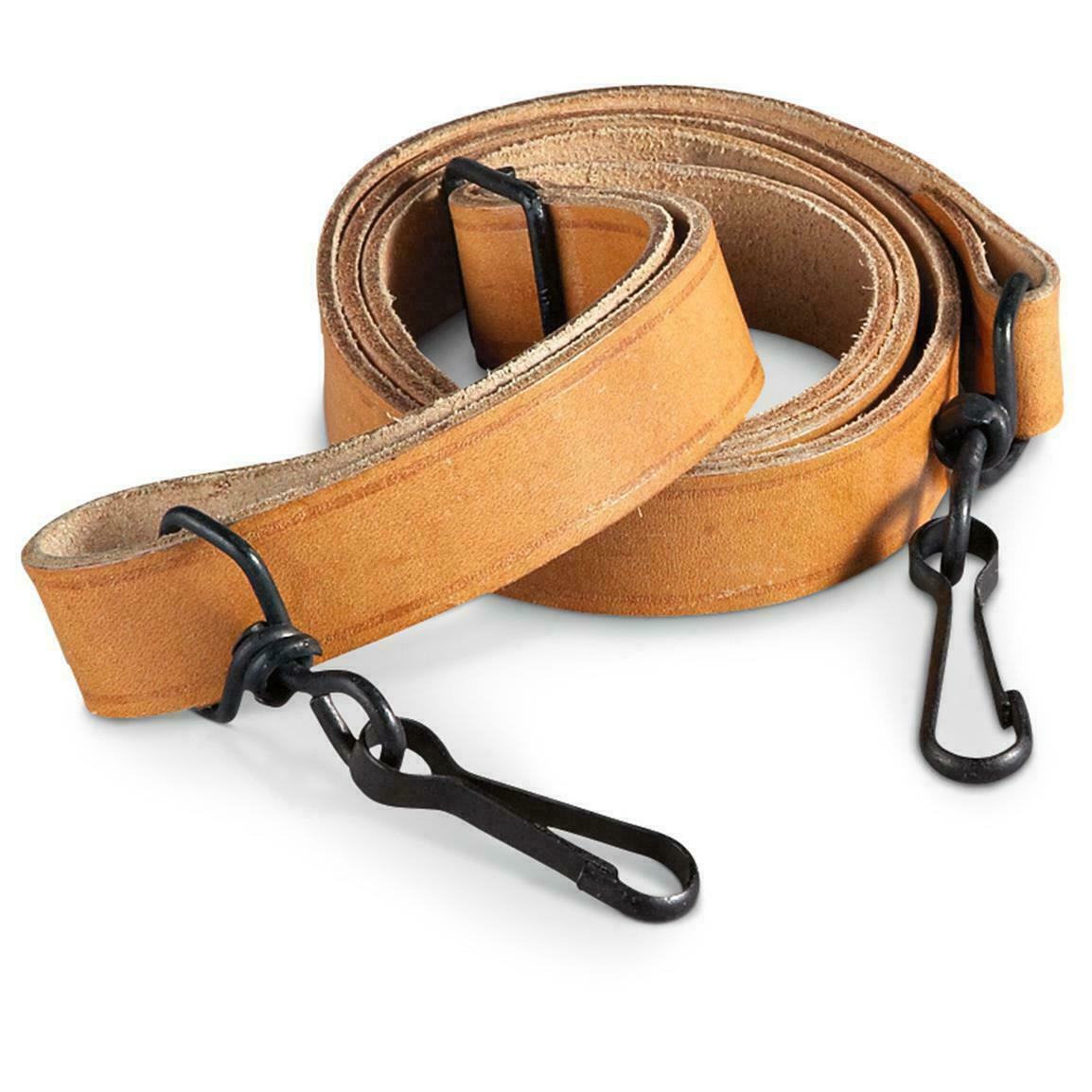 FRENCH MILITARY MAT BROWN LEATHER RIFLE SLING ARMY MAS RIFLE 49 & 49/54 GENUINE