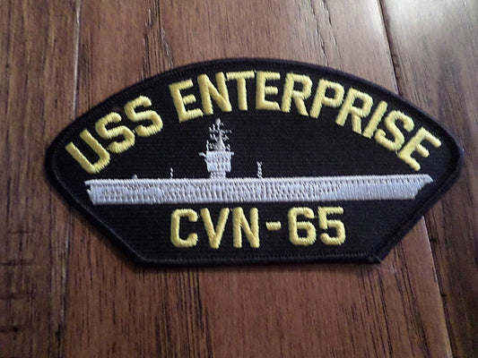 U.S NAVY SHIP HAT PATCH USS ENTERPRISE CVN-65  CARRIER U.S.A MADE HEAT TRANSFER