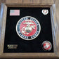 U.S MILITARY MARINE CORPS MEDALLION WITH PINS PRESENTATION SHADOW BOX OAK FRAME