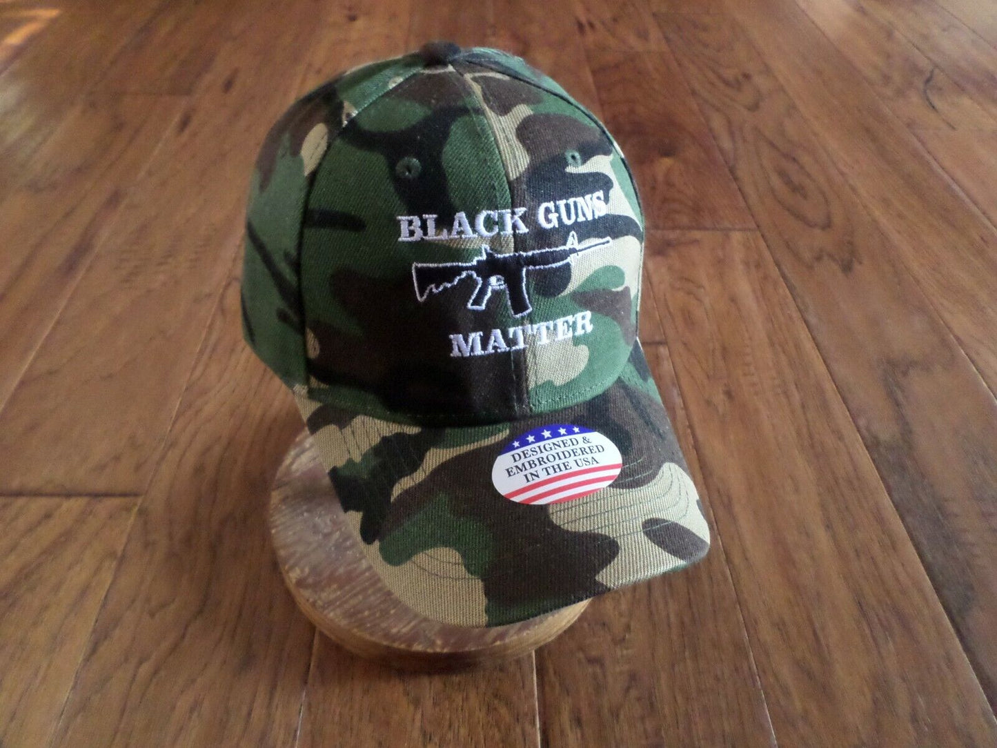 BLACK GUNS MATTER 6 PANEL CAP EMBROIDERED HAT CAMOUFLAGE 2nd AMENDMENT